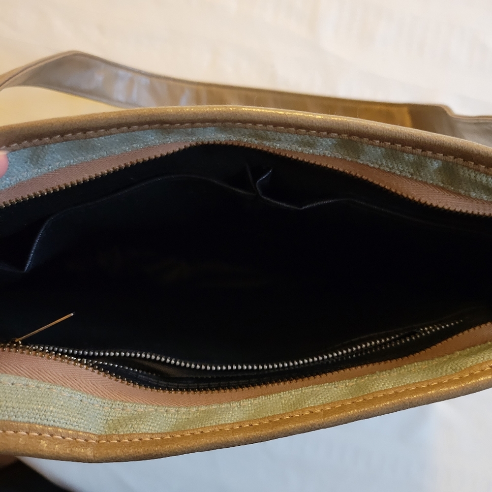 Vintage Mary Ann Rosenfeld Women's Blue and Brown Handbag Purse - Picture 7 of 14